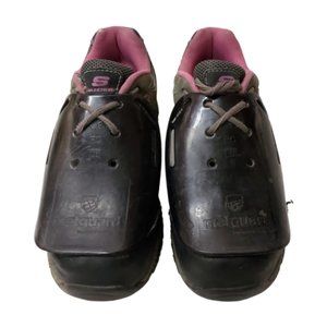 Skechers Women's 8 Gray Pink Memory Foam Steel Toe Work Shoes With Plate